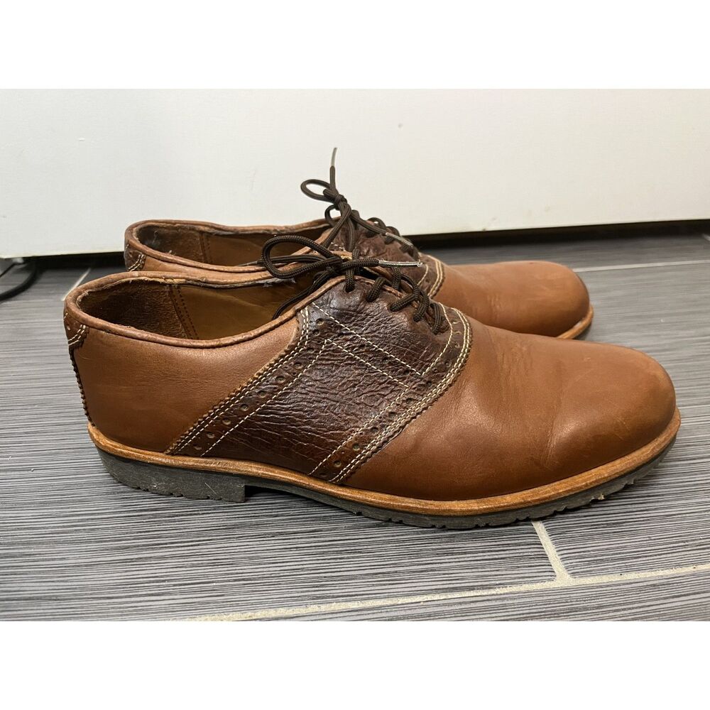 T.B. Phelps David Oxford Saddle Shoes Brown Two Tone Leather Size 8.5 M